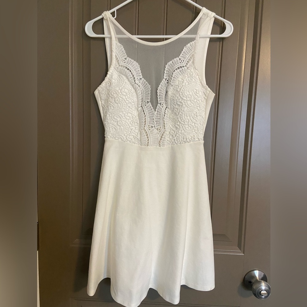 Lulus white mini dress - perfect for brides to be!